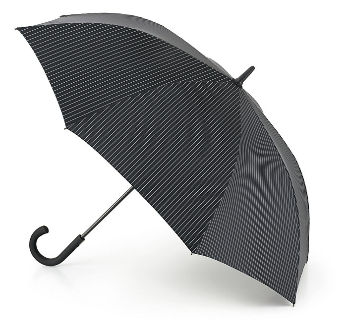 Knightsbridge City Stripe Black Steel  - Available from Fulton Umbrellas
