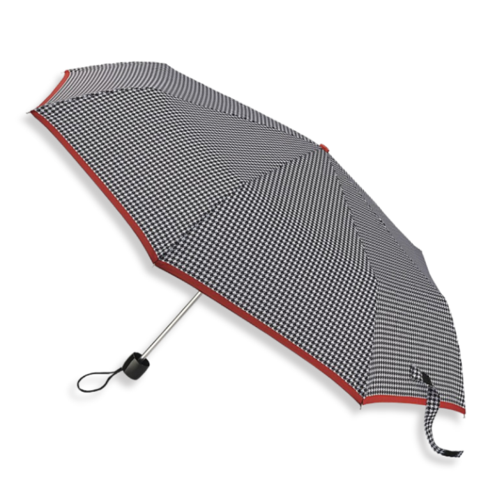 Minilite 2 - Houndstooth Red Border  - Available from Fulton Umbrellas